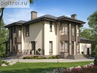 V-264-1P проект двухэтажного дома из пеноблоков размером 17 на 16 