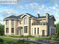 V-370-1K проект двухэтажного дома из кирпича размером 18 на 17 