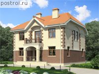 W-210-1P проект двухэтажного дома из пенобетона размером 11 на 12 