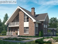 X-218-1P проект двухэтажного дома из пенобетона размером 12 на 12